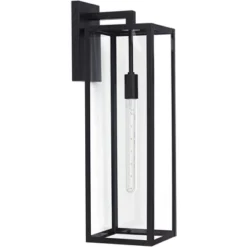 John Timberland Modern Industrial Outdoor Wall Light Fixture Mystic Black 27" Clear Glass Panels For Exterior Barn Deck House Porch Yard Patio Garage -John Timberland Shop GUEST abd400a6 bddf 4dd8 b46e 0247636715d2