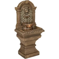 Royal Lions Head 51" High Large Italian Outdoor Decor Faux Stone Floor Fountain With Light Waterfall Outside Garden Patio Yard -John Timberland Shop GUEST abf84b03 048c 4c2b a950 1c6adbfd79dd