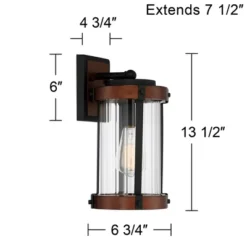 John Timberland Stan Industrial Outdoor Wall Light Fixture Dark Faux Wood Black 13 1/2" Clear Glass For Post Exterior Barn Deck House Porch Yard Patio -John Timberland Shop GUEST ac71bbdf 9abc 4b25 809d 00109ae560dd