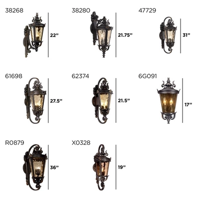 John Timberland Casa Marseille Rustic Outdoor Wall Light Fixture Valencia Bronze Scroll 21 3/4" Champagne Hammered Glass For Post Exterior Barn Deck 7 John Timberland Casa Marseille Rustic Outdoor Wall Light Fixture Valencia Bronze Scroll 21 3/4" Champagne Hammered Glass For Post Exterior Barn Deck - Image 7