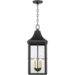 John Timberland Sunderland Vintage Outdoor Hanging Light Black Gold 24 3/4" Clear Glass Panels For Post Exterior Barn Deck House Porch Yard Patio Home -John Timberland Shop GUEST acba92a9 0290 4ff1 8dd6 90a59b25bae8