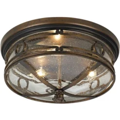 John Timberland Beverly Drive Rustic Flush Mount Outdoor Ceiling Light Bronze 7" Clear Seedy Glass For Post Exterior Barn Deck House Porch Yard Patio -John Timberland Shop GUEST aea7d76e 35cb 4188 b7c3 b57f9c82c4a6