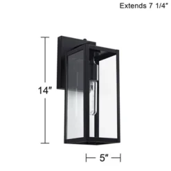 John Timberland Titan Modern Outdoor Wall Light Fixture Mystic Black Dusk To Dawn 14" Clear Glass For Post Exterior Barn Deck House Porch Yard Patio -John Timberland Shop GUEST af384cd1 dae3 4dd8 8d57 af4357d73fc4