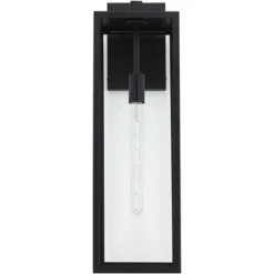 John Timberland Modern Industrial Outdoor Wall Light Fixture Mystic Black 27" Clear Glass Panels For Exterior Barn Deck House Porch Yard Patio Garage -John Timberland Shop GUEST af8ae9ac 4a91 4650 b07a aac46ba2ec7a