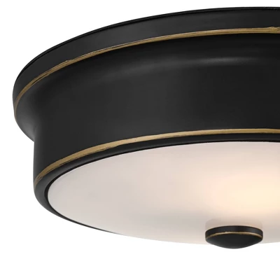 John Timberland Aabria 11 3/4" Wide High Modern Outdoor Flush-Mount Light Fixture Ceilng Porch House Weatherproof Matte Black Metal Glass Shade 2 John Timberland Aabria 11 3/4" Wide High Modern Outdoor Flush-Mount Light Fixture Ceilng Porch House Weatherproof Matte Black Metal Glass Shade - Image 2