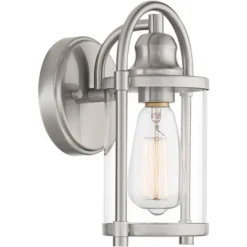 John Timberland Avani Rustic Farmhouse Outdoor Wall Light Fixture Brushed Nickel 10 1/4" Clear Glass For Exterior Barn Deck House Porch Yard Patio -John Timberland Shop GUEST b0e43dda dff2 445b 8ba1 7c8379b0b12f