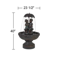 John Timberland Boy And Girl Under Umbrella Modern Outdoor Water Fountain 40" For Yard Garden Patio Home Deck Porch House Exterior Balcony Roof Decor -John Timberland Shop GUEST b12fd0d1 2b84 4e49 a5c1 973908f5ec3d