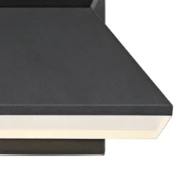 John Timberland Whatley Rustic Industrial Outdoor Wall Light Fixtures Set Of 2 Black Metal LED 6 1/4" For Post Exterior Barn Deck House