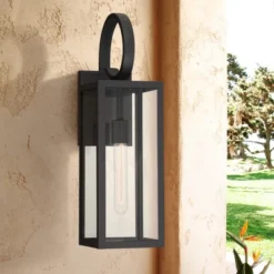 John Timberland Modern Outdoor Wall Light Fixtures Set Of 2 Deep Black 21" Clear Glass For Post Exterior Barn Deck House Porch -John Timberland Shop GUEST b19f236f 32de 49f0 bd5f 353a5ef344db