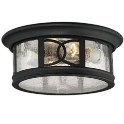 John Timberland Flush Mount Outdoor Ceiling Light Fixture Black 12" Seedy Glass For Exterior House Porch -John Timberland Shop GUEST b251e6aa 1b14 40be 8fb5 f5f50731bfd1