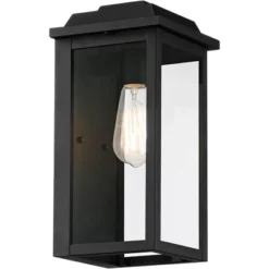 John Timberland Eastcrest Modern Outdoor Wall Light Fixture Textured Black 14" Clear Glass Panels For Post Exterior Barn Deck House Porch Yard Patio -John Timberland Shop GUEST b2fbc73e e161 48e7 970b 5a636bd8a596