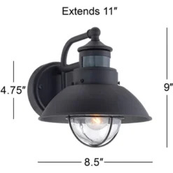 John Timberland Oberlin Rustic Farmhouse Outdoor Barn Light Fixture Black Dusk To Dawn Motion Sensor 9" Clear Seedy Glass For Exterior Deck House Yard -John Timberland Shop GUEST b429c0af 0575 40b7 ae84 9adffc1a8c9c