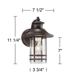 John Timberland Galt Outdoor Mission Wall Light Fixture Oil Rubbed Bronze Motion Sensor Dusk To Dawn 11 1/4" Seedy Glass For Post Exterior Barn Deck -John Timberland Shop GUEST b51d9d71 7ac5 4b8d 9d17 080458e9b318
