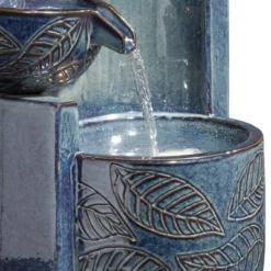 John Timberland Summer Leaves Cascading Bowls Modern Outdoor Floor Water Fountain With LED Light 26" For Yard Garden Patio Deck Porch House Exterior -John Timberland Shop GUEST b552f384 8898 46cb ad14 e263a3abc704