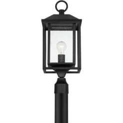 John Timberland Califa Modern Outdoor Post Light Black Metal Cage 21 3/4" Clear Seedy Glass For Exterior Barn Deck House Porch Yard Patio Home Outside -John Timberland Shop GUEST b5c0a023 fff0 4c9f 8915 0fa6ffa38e3c