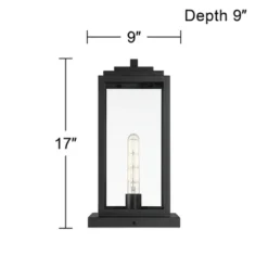 John Timberland Modern Outdoor Pier Mount Light Matte Black 17" Clear Glass Shade For Post Exterior Barn Deck House Porch Yard -John Timberland Shop GUEST b8dc9d1c a742 4e4a bcaf 64633e04b578