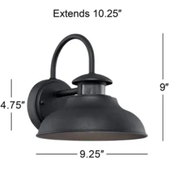 John Timberland Midland Industrial Outdoor Wall Light Fixture Black Motion Sensor Dusk To Dawn 9" For Post Exterior Barn Deck House Porch Yard Patio -John Timberland Shop GUEST b91a8df9 6ac2 4f4e 9acd 16270802e97d