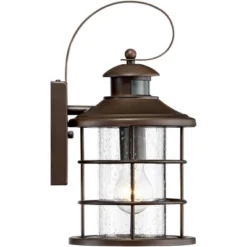 John Timberland Coastal Outdoor Light Fixture Oiled Bronze 14" Seedy Glass Lantern Dusk To Dawn Motion Security Sensor For Exterior Porch -John Timberland Shop GUEST b9248133 274c 49b4 a4a7 05e61e0d271a