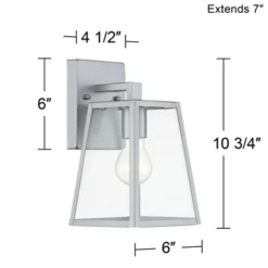 John Timberland Arrington Modern Outdoor Wall Light Fixture Silver Steel 10 3/4" Clear Glass For Post Exterior Barn Deck House Porch Yard Posts Patio -John Timberland Shop GUEST ba51b3d5 f2f0 485b bb08 86ee6533350b