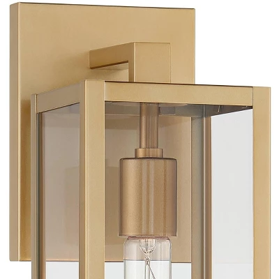 John Timberland Modern Outdoor Wall Light Fixture Soft Gold 14 1/4" Clear Glass For Exterior Barn Deck House Home Porch Yard Patio 2 John Timberland Modern Outdoor Wall Light Fixture Soft Gold 14 1/4" Clear Glass For Exterior Barn Deck House Home Porch Yard Patio - Image 2