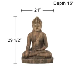 John Timberland Sitting Buddha Statue Sculpture Zen Decor Outdoor Garden Front Porch Patio Yard Outside Weathered Light Sandstone Finish 29 1/2" Tall -John Timberland Shop GUEST bd2cbd73 826b 4cd0 8fc0 bef9cbe9af04
