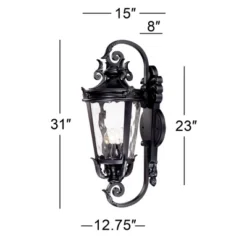John Timberland Casa Marseille Vintage Rustic Outdoor Wall Light Fixture Textured Black Scroll 31" Clear Hammered Glass For Post Exterior Barn Deck 10 John Timberland Casa Marseille Vintage Rustic Outdoor Wall Light Fixture Textured Black Scroll 31" Clear Hammered Glass For Post Exterior Barn Deck -John Timberland Shop GUEST bd79773f d193 4d81 bdfa 7996fd7bfbee