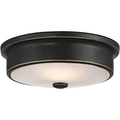 John Timberland Aabria 11 3/4" Wide High Modern Outdoor Flush-Mount Light Fixture Ceilng Porch House Weatherproof Matte Black Metal Glass Shade 4 John Timberland Aabria 11 3/4" Wide High Modern Outdoor Flush-Mount Light Fixture Ceilng Porch House Weatherproof Matte Black Metal Glass Shade - Image 4