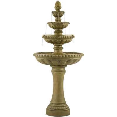 Sag Harbor 66" High Large Italian Outdoor Decor Sand Stone Floor Fountain With Light LED 4-Tier Outside Garden Patio Yard Backyard 5 Sag Harbor 66" High Large Italian Outdoor Decor Sand Stone Floor Fountain With Light LED 4-Tier Outside Garden Patio Yard Backyard - Image 5