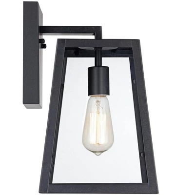 John Timberland Arrington Industrial Outdoor Wall Light Sconces Set Of 2 Mystic Black Hardwire 8" Fixture Clear Glass For Bedroom Bathroom Vanity Home 6 John Timberland Arrington Industrial Outdoor Wall Light Sconces Set Of 2 Mystic Black Hardwire 8" Fixture Clear Glass For Bedroom Bathroom Vanity Home - Image 6