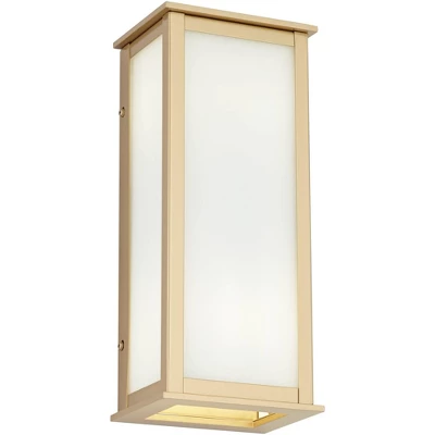 John Timberland Modern Outdoor Wall Light Fixture Warm Gold 12 3/4" Milky White Glass Shade For Exterior Barn Deck House Porch Yard Patio Outside Home 5 John Timberland Modern Outdoor Wall Light Fixture Warm Gold 12 3/4" Milky White Glass Shade For Exterior Barn Deck House Porch Yard Patio Outside Home - Image 5