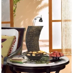 John Timberland Water Ripple Japanese Zen Waterfall Ripple Indoor Tabletop Fountain With Light 17 1/4" For Table Office Desk Home Bedroom Living Room -John Timberland Shop GUEST c14a8161 9d69 431a 8339 b7401443e4af