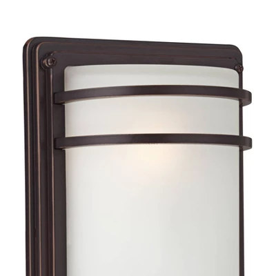 John Timberland Habitat Modern Industrial Outdoor Wall Light Fixtures Set Of 2 Rubbed Bronze 16" Opal Glass For Post Exterior Barn Deck 1 John Timberland Habitat Modern Industrial Outdoor Wall Light Fixtures Set Of 2 Rubbed Bronze 16" Opal Glass For Post Exterior Barn Deck