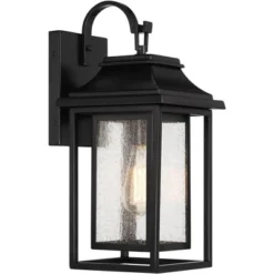John Timberland Cecile 18 1/4" High Mission Framed Box Outdoor Wall Light Fixture Mount Porch House Waterproof Shiny Black Aluminum Seeded Glass Shade 11 John Timberland Cecile 18 1/4" High Mission Framed Box Outdoor Wall Light Fixture Mount Porch House Waterproof Shiny Black Aluminum Seeded Glass Shade -John Timberland Shop GUEST c1e6c49c 29f7 4115 a972 e967a576ac70