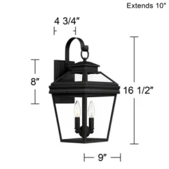 John Timberland Stratton Street Rustic Outdoor Wall Light Fixture Texturized Black 16 1/2" Clear Glass For Post Exterior Barn Deck House Porch Yard -John Timberland Shop GUEST c212c092 d561 4760 9b5a a41440016e77