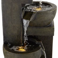 John Timberland Outdoor Floor Water Fountain With Light LED 41 1/2" High Cascading Bowls For Yard Garden Patio Deck Home -John Timberland Shop GUEST c2d2a8bb 36ea 4de5 96cf ba307764a14a