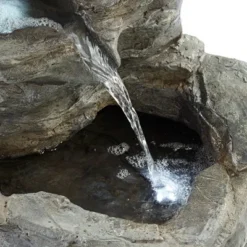 John Timberland Zen Outdoor Floor Water Fountain With Light LED 22" High 4 Tiered Cascading Rock For Yard Garden Patio Deck Home -John Timberland Shop GUEST c3c64495 4cd9 48ff 8471 e995ecd889e1