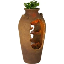 John Timberland Cascade Rustic Asian Planter Urn Outdoor Floor Water Fountain With LED Light 33" For Yard Garden Patio Home Deck Porch Exterior House 10 John Timberland Cascade Rustic Asian Planter Urn Outdoor Floor Water Fountain With LED Light 33" For Yard Garden Patio Home Deck Porch Exterior House -John Timberland Shop GUEST c3f9d598 311c 456f 9d25 a49b16e990bc