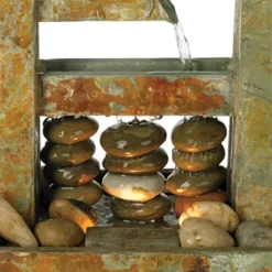 John Timberland Zigzag Zen Modern Cascading Indoor Tabletop Water Fountain With Light 17 1/4" For Table Office Desk Home Bedroom House Living Room -John Timberland Shop GUEST c44c6ffb 83a6 4b77 bc8a ac026f868f0d