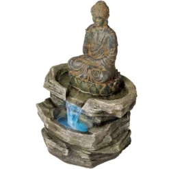 John Timberland Rustic Zen Buddha Outdoor Floor Water Fountain With Light LED 21" High Sitting For Yard Garden Patio Deck Home -John Timberland Shop GUEST c4790910 4f68 4059 ae92 d9471ce93e22