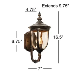 John Timberland Bellagio Rustic Vintage Outdoor Wall Light Fixtures Set Of 2 Veranda Bronze Metal 16 1/2" Champagne Glass For Post Exterior -John Timberland Shop GUEST c47d07fc bfa7 4f07 be59 cfb11dc5a952