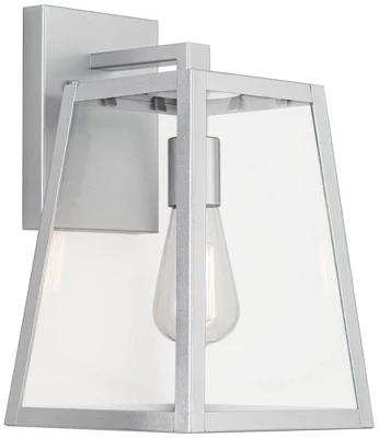 John Timberland Arrington Modern Outdoor Wall Light Fixtures Set Of 2 Silver Metal 13" Clear Glass For Post Exterior Barn Deck House Porch Yard Posts 4 John Timberland Arrington Modern Outdoor Wall Light Fixtures Set Of 2 Silver Metal 13" Clear Glass For Post Exterior Barn Deck House Porch Yard Posts - Image 4