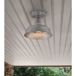 John Timberland Urban Barn Rustic Industrial Farmhouse Semi Flush Mount Outdoor Ceiling Light Galvanized Metal 8 3/4" For Post Exterior Barn Deck Yard -John Timberland Shop GUEST c4ebff1c f5bf 40d1 a5bd 2b93a67a2b10