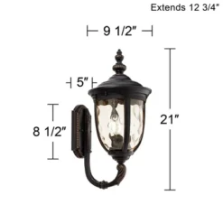 John Timberland Bellagio Vintage Rustic Outdoor Wall Light Fixture Veranda Bronze Upbridge 21" Hammered Glass Sconce For Post Exterior Barn Deck House -John Timberland Shop GUEST c5ef818d ea37 43ac add7 93560b09b33b