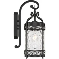 John Timberland Paseo Outdoor Vintage Wall Light Fixture Matte Black 19" Clear Hammered Glass For Post Exterior Barn Deck House Porch Yard Posts Patio -John Timberland Shop GUEST c6a15f1b a0db 45a5 92b4 915898a14cac
