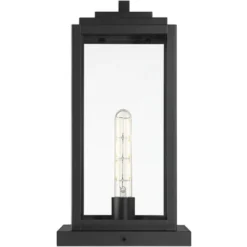 John Timberland Modern Outdoor Pier Mount Light Matte Black 17" Clear Glass Shade For Post Exterior Barn Deck House Porch Yard -John Timberland Shop GUEST c711a48b 3bf5 4875 a628 63f1bd8b7338