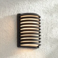 John Timberland Modern Industrial Outdoor Wall Light Fixture Black Grid 10" Frosted Glass For Post Exterior Barn Deck House Porch Yard Posts Patio -John Timberland Shop GUEST c7e5cc23 f3e2 4a0a 8d2d 2bd18c4ef5e5