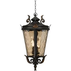 John Timberland Casa Marseille Vintage Rustic Outdoor Hanging Light Veranda Bronze 30" Champagne Hammered Glass Damp Rated For Post Exterior Barn -John Timberland Shop GUEST c8f9ad56 df61 4d15 88b0 441b18624572