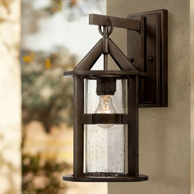 John Timberland Argentine Rustic Farmhouse Outdoor Wall Light Fixture Bronze 17" Clear Seedy Cylinder Glass For Post Exterior Barn Deck House Porch 1 John Timberland Argentine Rustic Farmhouse Outdoor Wall Light Fixture Bronze 17" Clear Seedy Cylinder Glass For Post Exterior Barn Deck House Porch