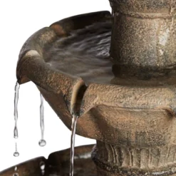 John Timberland Louvre Rustic 3 Tier Cascading Outdoor Floor Water Fountain With LED Light 44" For Yard Garden Patio Home Deck Porch Exterior Balcony -John Timberland Shop GUEST c9252710 913f 4a81 9738 3cf47b5ebe63