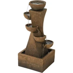 John Timberland Cascading Bowls Rustic Cascading Bowls Outdoor Floor Water Fountain With LED Light 27 1/2" For Yard Garden Patio Home Deck Porch -John Timberland Shop GUEST c94f4ef4 8e08 4b5c 85b6 f901c617577d